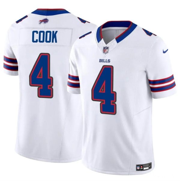 Men Buffalo Bills #4 James Cook White 2023 F.U.S.E. Vapor Untouchable Limited Football Stitched Jersey