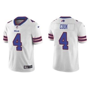 Men Buffalo Bills #4 James Cook White Vapor Untouchable Limited Stitched Jersey