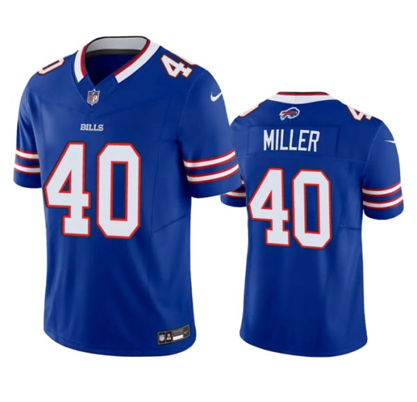 Men Buffalo Bills #40 Von Miller Blue 2023 F.U.S.E. Vapor Untouchable Limited Stitched Jersey