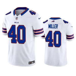 Men Buffalo Bills #40 Von Miller White 2023 F.U.S.E. Vapor Untouchable Limited Stitched Jersey