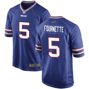 Men Buffalo Bills #5 Leonard Fournette Blue Stitched Football Game Jersey