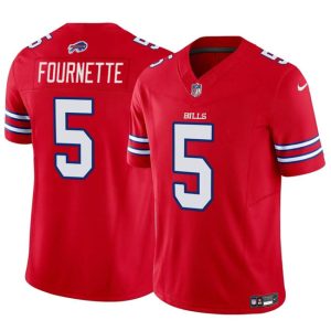 Men Buffalo Bills #5 Leonard Fournette Red Vapor Untouchable Limited Football Stitched Game Jersey