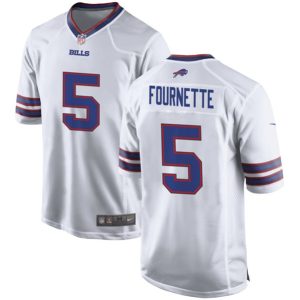 Men Buffalo Bills #5 Leonard Fournette White Stitched Football Game Jersey