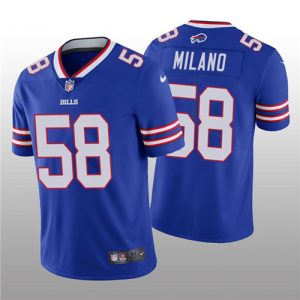 Men Buffalo Bills #58 Matt Milano 2022 Royal Vapor Untouchable Limited Stitched Jersey