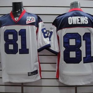 Men Buffalo Bills #81 Terrell Owens White Stitched Baseball Jersey