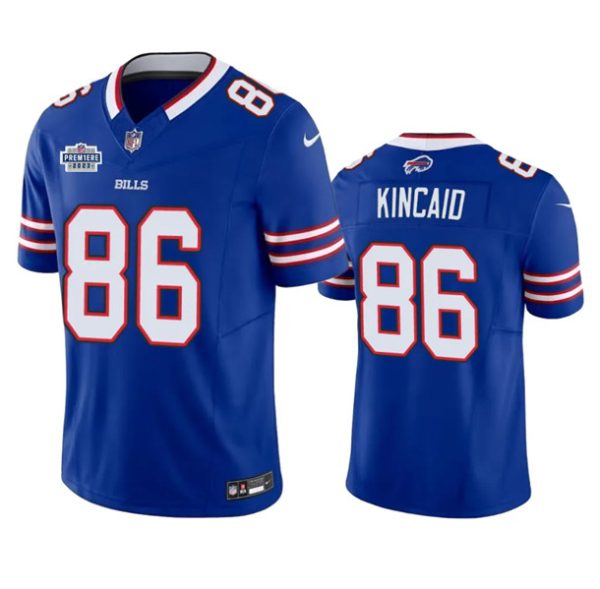 Men Buffalo Bills #86 Dalton Kincaid Blue 2023 F.U.S.E. Prem1ere Patch Vapor Untouchable Football Stitched Jersey