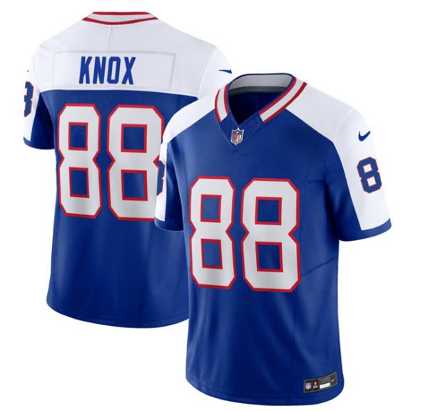 Men Buffalo Bills #88 Dawson Knox Blue/White 2023 F.U.S.E. Throwback Vapor Untouchable Limited Football Stitched Jersey