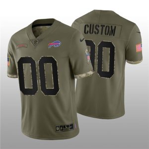 Men Buffalo Bills Active Player Custom 2022 Olive Salute To Service Limited Stitched Jersey