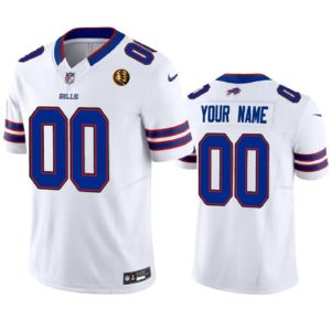 Men Buffalo Bills Active Player Custom White 2023 F.U.S.E. With John Madden Patch Vapor Limited Football Stitched Jersey