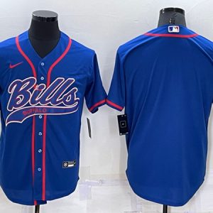 Men Buffalo Bills Royal Cool Base Stitched Baseball Jersey