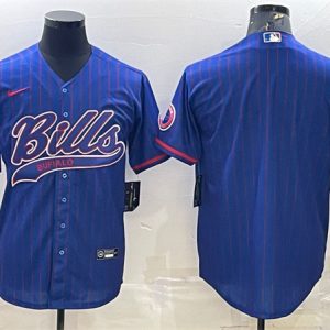 Men Buffalo Bills Team Big Logo With Patch Cool Base Stitched Baseball Jersey