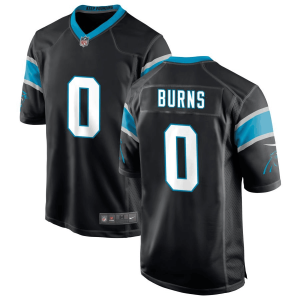 Men Carolina Panthers #0 Brian Burns Black Stitched Game Jersey