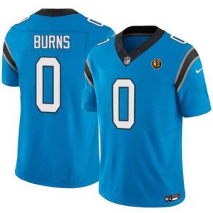 Men Carolina Panthers #0 Brian Burns Blue 2023 F.U.S.E. With John Madden Patch Vapor Limited Football Stitched Jersey