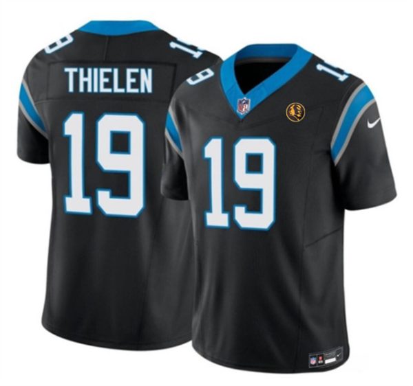 Men Carolina Panthers #19 Adam Thielen Black 2023 F.U.S.E. With John Madden Patch Vapor Limited Football Stitched Jersey