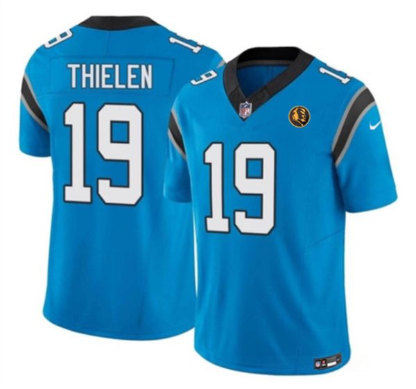 Men Carolina Panthers #19 Adam Thielen Blue 2023 F.U.S.E. With John Madden Patch Vapor Limited Football Stitched Jersey