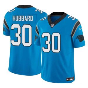 Men Carolina Panthers #30 Chuba Hubbard Blue 2023 F.U.S.E. Vapor Limited Football Stitched Jersey