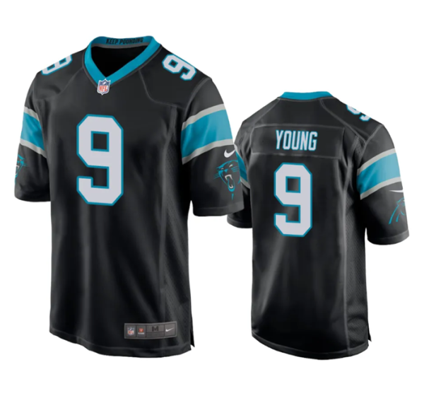 Men Carolina Panthers #9 Bryce Young Black Stitched Game Jersey