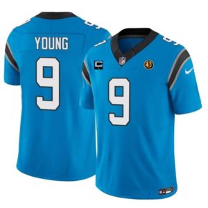 Men Carolina Panthers #9 Bryce Young Blue 2023 F.U.S.E. With 1-star C Patch And John Madden Patch Vapor Limited Football Stitched Jersey