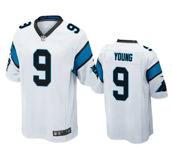 Men Carolina Panthers #9 Bryce Young White Stitched Game Jersey