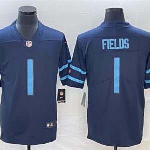 Men Chicago Bears #1 Justin Fields Navy 2019 City Edition Limited Stitched Jersey