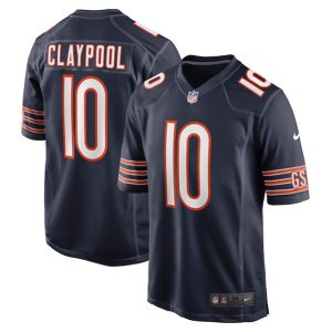 Men Chicago Bears #10 Chase Claypool Navy Stitched Game Jersey