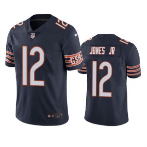 Men Chicago Bears #12 Velus Jones Jr. Navy Vapor untouchable Limited Stitched Jersey