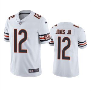 Men Chicago Bears #12 Velus Jones Jr. White Vapor untouchable Limited Stitched Jersey