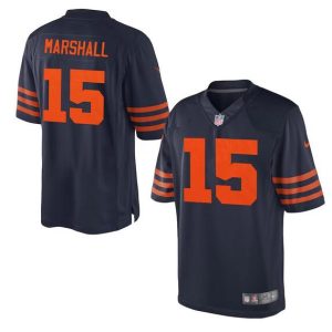 Men Chicago Bears #15 Brandon Marshall Navy Blue Game Stitched Football Jersey