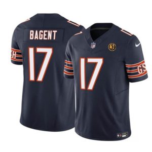 Men Chicago Bears #17 Tyson Bagent Navy 2023 F.U.S.E. With John Madden Patch Vapor Limited Football Stitched Jersey