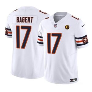 Men Chicago Bears #17 Tyson Bagent White 2023 F.U.S.E. With John Madden Patch Vapor Limited Football Stitched Jersey