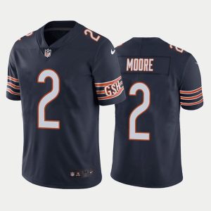 Men Chicago Bears #2 D.J. Moore Navy Vapor Untouchable Stitched Football Jersey