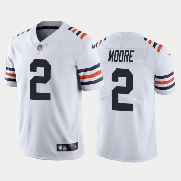 Men Chicago Bears #2 D.J. Moore White Limited Stitched Football Jersey