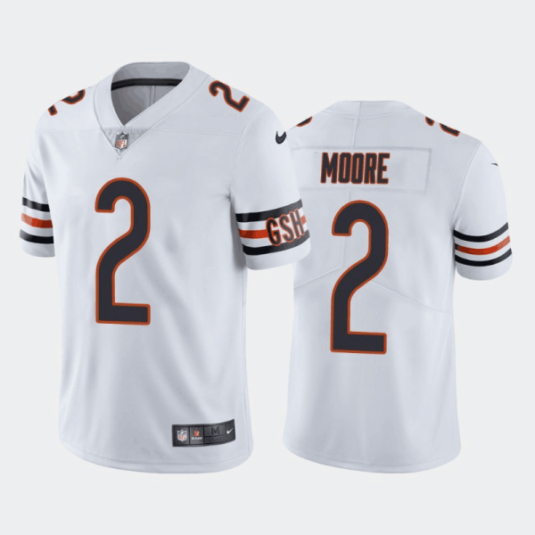 Men Chicago Bears #2 D.J. Moore White Vapor Untouchable Stitched Football Jersey