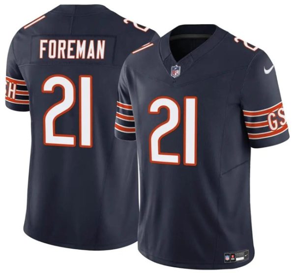 Men Chicago Bears #21 D'Onta Foreman Navy 2023 F.U.S.E. Vapor Football Stitched Jersey