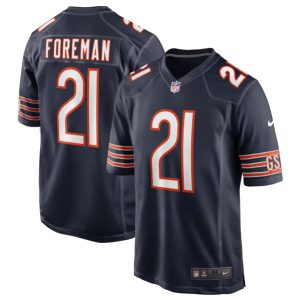 Men Chicago Bears #21 D'Onta Foreman Navy Football Stitched Game Jersey