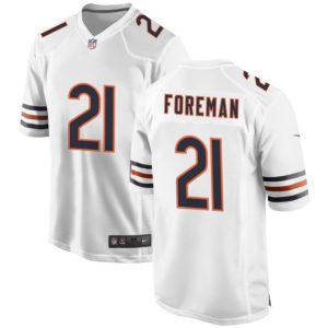 Men Chicago Bears #21 D'Onta Foreman White Football Stitched Game Jersey