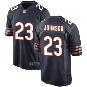 Men Chicago Bears #23 Roschon Johnson Navy Football Stitched Game Jersey