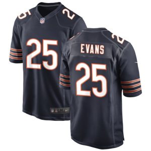 Men Chicago Bears #25 Darrynton Evans Navy Football Stitched Game Jersey