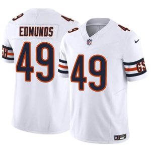 Men Chicago Bears #49 Tremaine Edmunds White 2023 F.U.S.E. Vapor Football Stitched Jersey