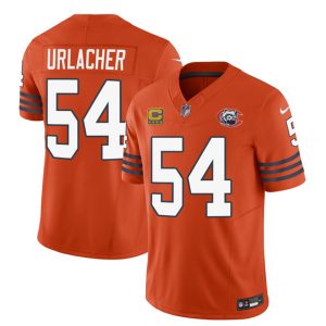 Men Chicago Bears #54 Brian Urlacher Orange 2023 F.U.S.E. With 4-star C PatchThrowback Limited Football Stitched Game Jersey