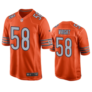 Men Chicago Bears #58 Darnell Wright Orange Stitched Football Game Jersey