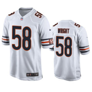 Men Chicago Bears #58 Darnell Wright White Stitched Football Game Jersey