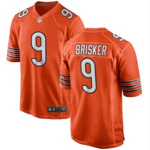 Men Chicago Bears #9 Jaquan Brisker Orange Stitched Football Game Jersey