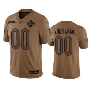 Men Chicago Bears Active Player Custom 2023 Brown Salute To Service Limited Football Stitched Jersey