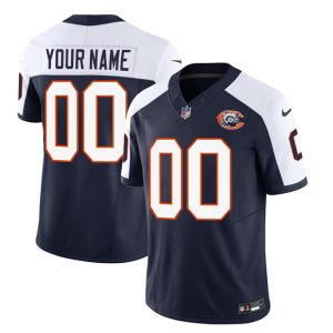 Men Chicago Bears Active Player Custom 2023 F.U.S.E. Navy/White Throwback Limited Football Stitched Jersey