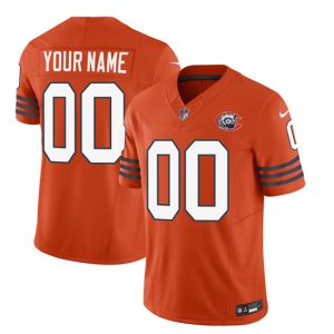 Men Chicago Bears Active Player Custom 2023 F.U.S.E. Orange Throwback Limited Football Stitched Jersey