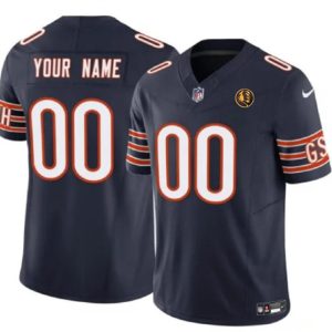 Men Chicago Bears Active Player Custom Navy 2023 F.U.S.E. With John Madden Patch Vapor Limited Football Stitched Jersey