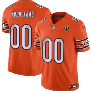 Men Chicago Bears Active Player Custom Orange 2023 F.U.S.E. With John Madden Patch Vapor Limited Football Stitched Jersey