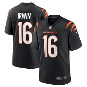 Men Cincinnati Bengals #16 Trenton Irwin Black Stitched Game Jersey