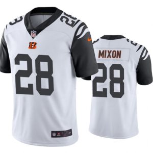 Men Cincinnati Bengals #28 Joe Mixon White White Color Rush Stitched Jersey